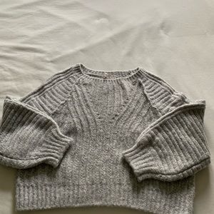 Free People cropped grey sweater. Never worn